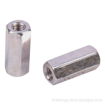 Stainless steel long-hex coupling nut with OEM label